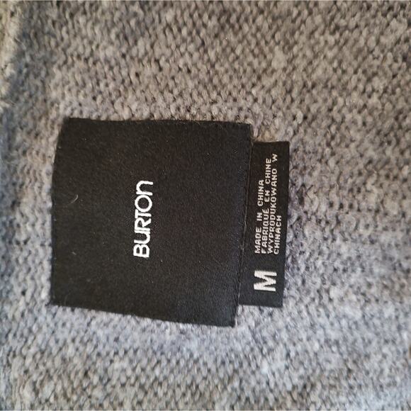 Burton Knit Hooded Zip Up Sweater Jacket In Gray Size Medium - Picture 5 of 7
